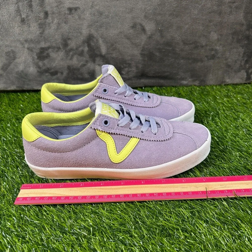 Vans Sport Low Sneakers Womens Size 7 Purple Green Suede Skate Shoes